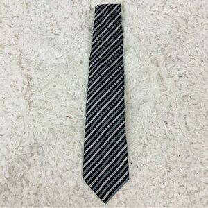 Studio Black and Gray Diagonal Striped Tie